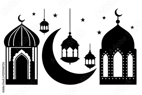 silhouette of mosque