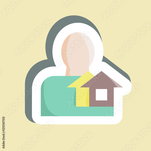 Sticker Realtor. suitable for education symbol. simple design editable