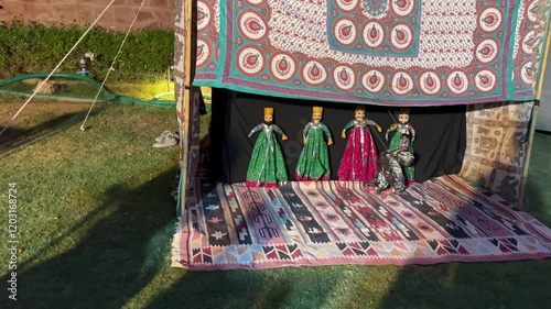 Jodhpur, India - Jan 22, 2025: - Traditional folk-dance Kath putli Dance with puppetry art form from Rajasthan, India photo