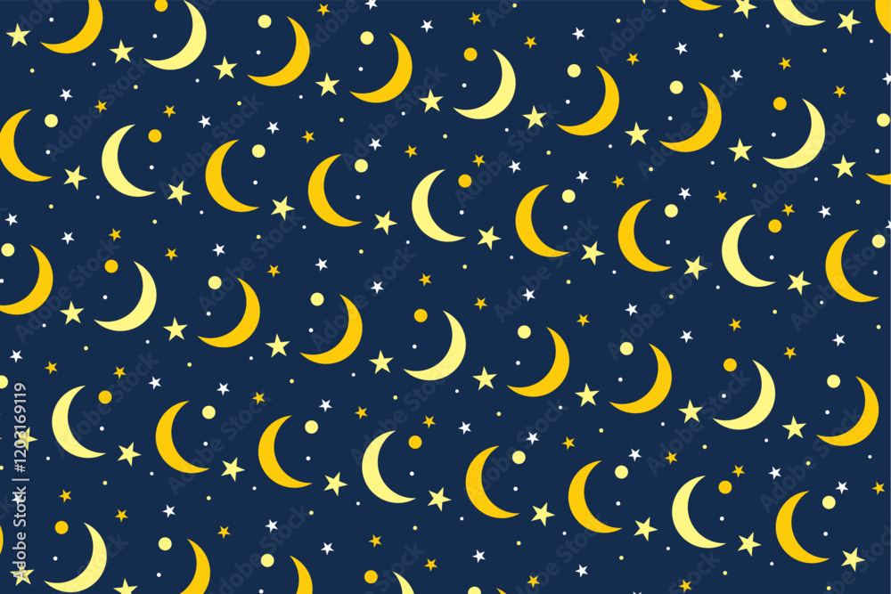 Fototapeta premium moon vector pattern design.eps