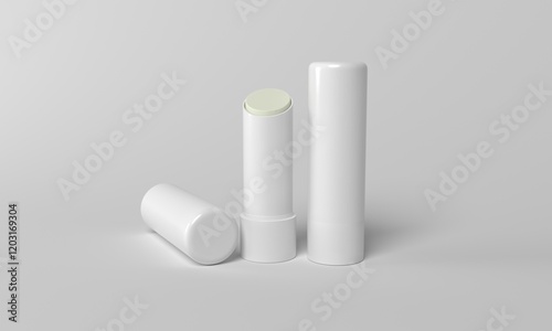  mockup flying empty white packing chapstick or lip balm