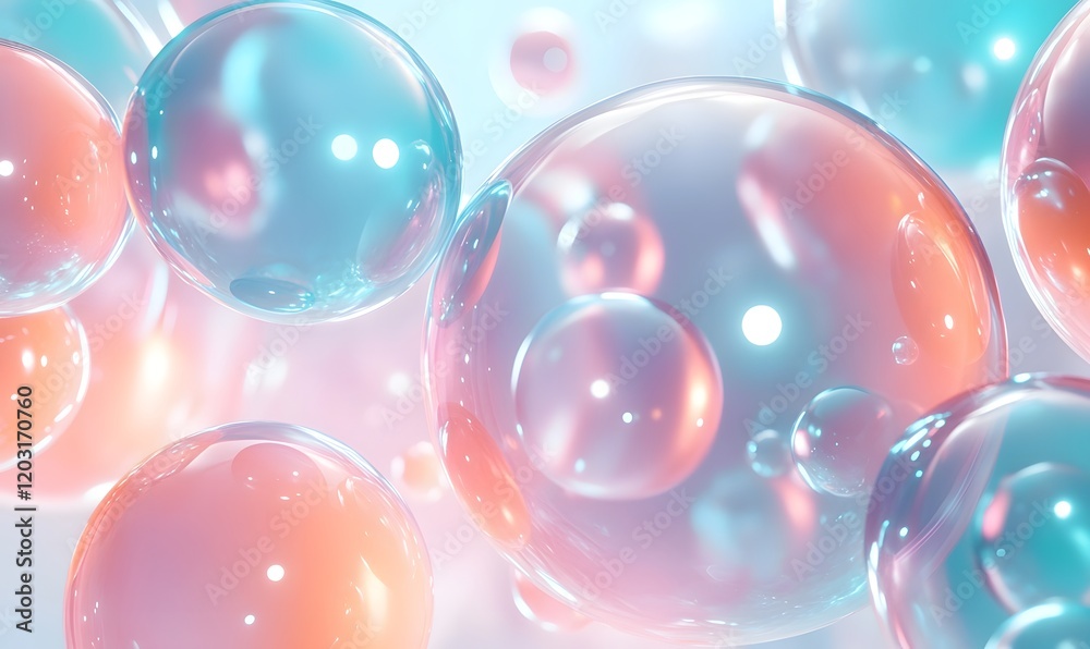 Abstract pastel bubbles floating in soft light. Abstract pastel bubbles floating in soft light.