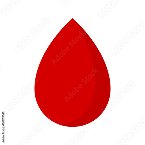 Vector icon of a drop of blood, red blood symbol flat design. photo