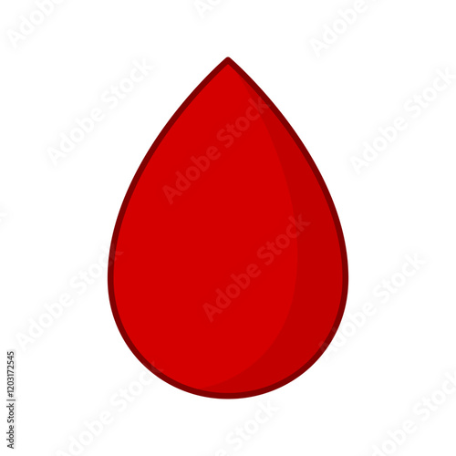 Vector icon of a drop of blood, red blood symbol flat design.