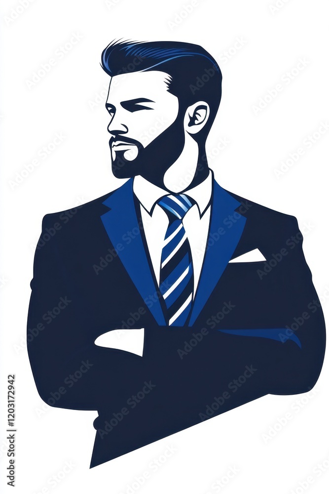 Stylish man in suit illustration	