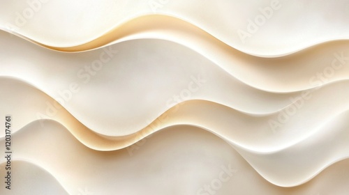 Abstract background of warm beige and cream tones blending seamlessly with organic, wave-like shapes and a hint of golden light