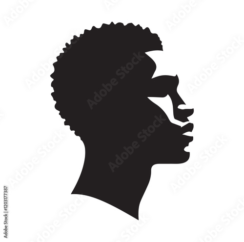 african black man silhouette vector illustration