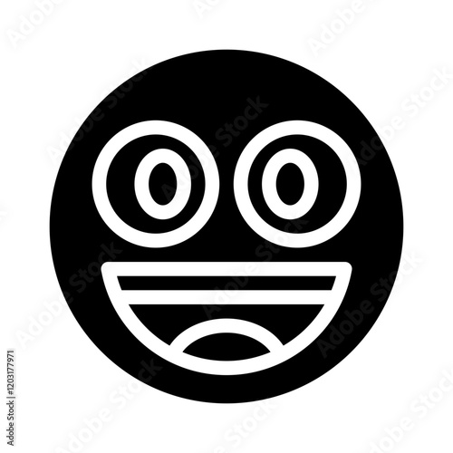 happy glyph icon