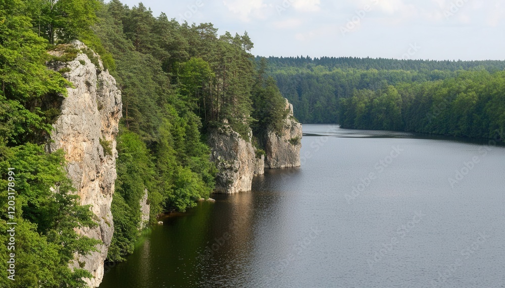 Exploring scenic river cliffs natural park landscape serene environment aerial view nature's beauty Exploring scenic river cliffs natural park landscape serene environment aerial view nature's beauty