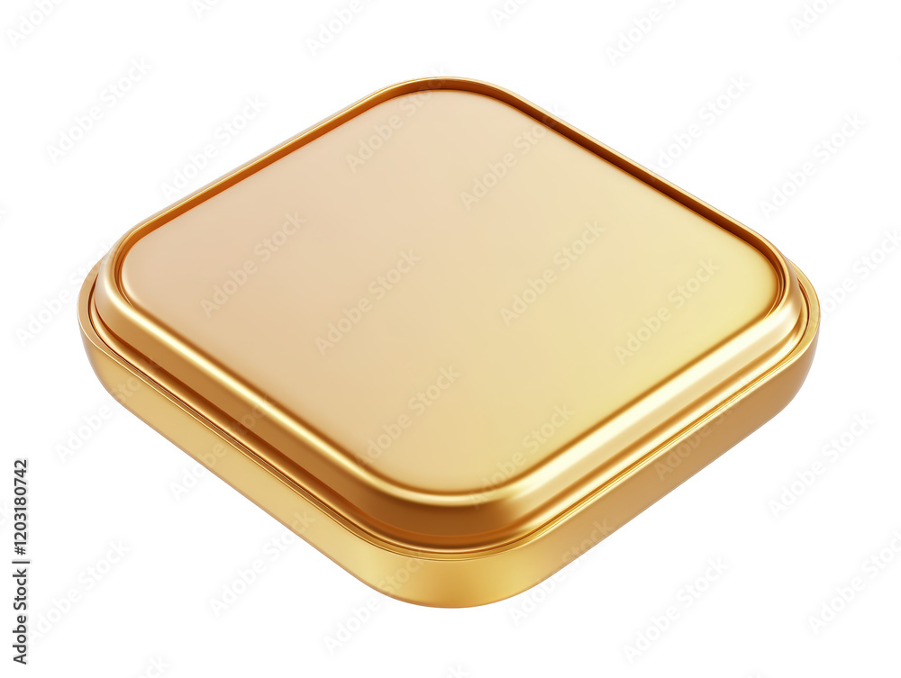 Isolated Gold Square Badge Isolated Gold Square Badge