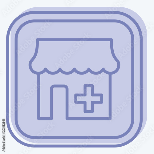 Icon Pharmacy. related to Public symbol. two tone style. design editable