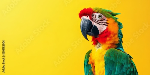 Vibrant Tropical Parrot Perched in Colorful Natural Setting