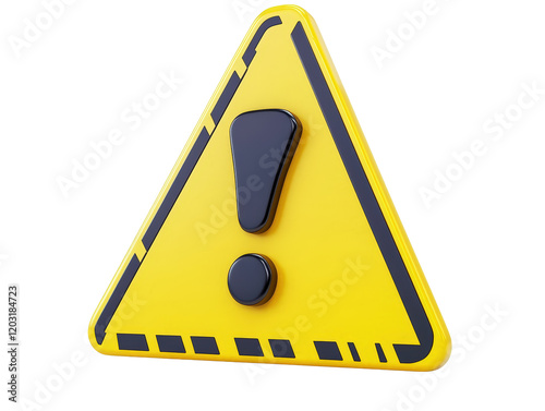 Isolated Yellow Triangle with Black Exclamation Mark