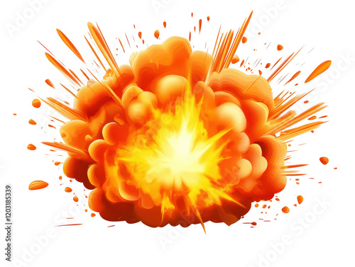 Isolated Cartoon Orange Explosion