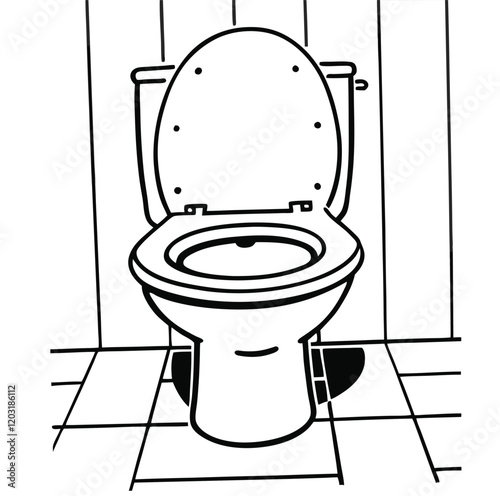 A drawing of a toilet line art icon sign silhouette vector illustration isolated 