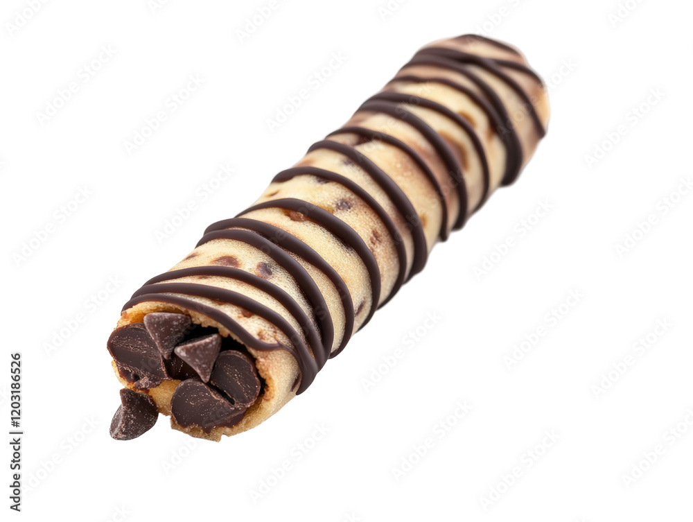 Isolated Chocolate Chip Rolled Wafers Isolated Chocolate Chip Rolled Wafers