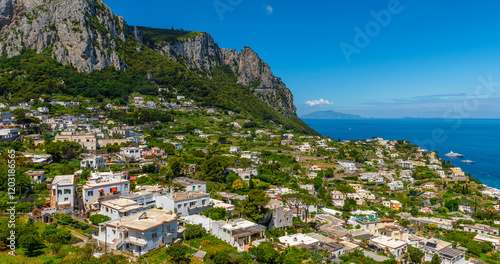 Houses on the famous Italian resort of the island of Capri