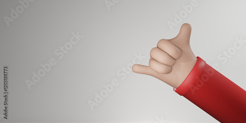 3D Illustration Call Sign Hand Pose background