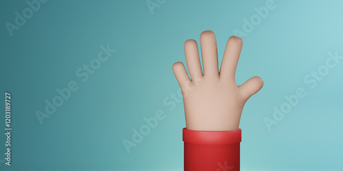 3D Illustration High Five Sign Hand Pose background