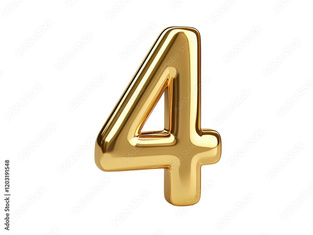 Isolated 3D Golden Number Four Isolated 3D Golden Number Four
