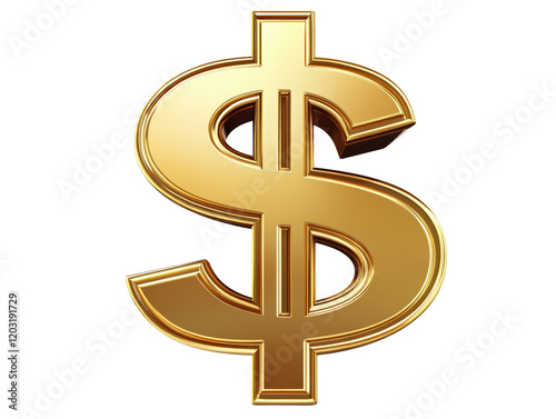 Isolated Golden Dollar Sign