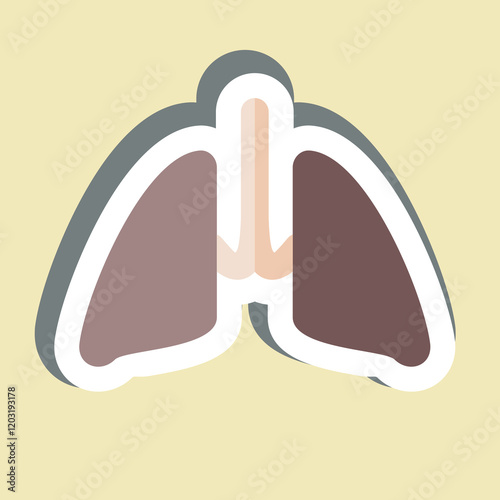 Sticker Lung. related to Healthcare symbol. design editable