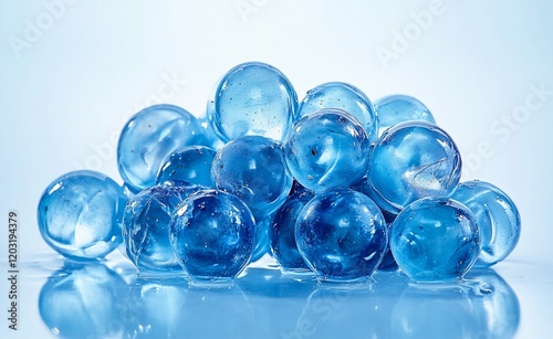 Wallpaper Mural Close-up of translucent blue spheres, glistening, reflecting light. Torontodigital.ca