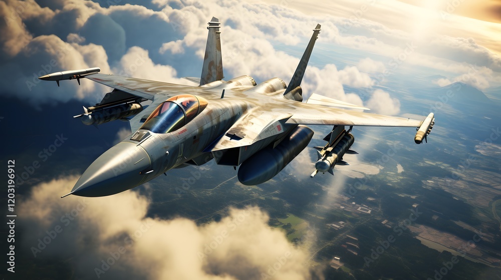 Powerful Fighter Jet Executing Dramatic Aerial Maneuver with Billowing Vapor Trails in the Sky during an Airshow or Military Powerful Fighter Jet Executing Dramatic Aerial Maneuver with Billowing Vapor Trails in the Sky during an Airshow or Military