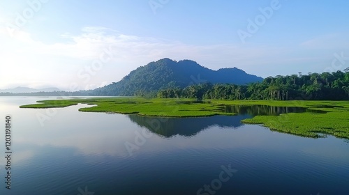 Serene Lake Mountain Landscape