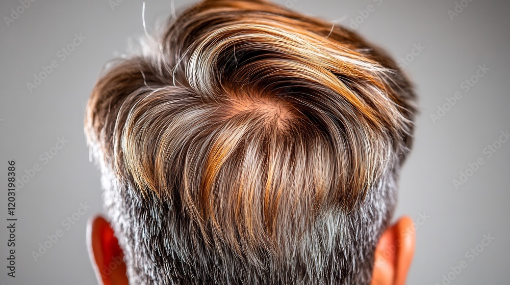 Naklejka premium Stylish Blonde Undercut Hairstyle Man Back View. AI Generated