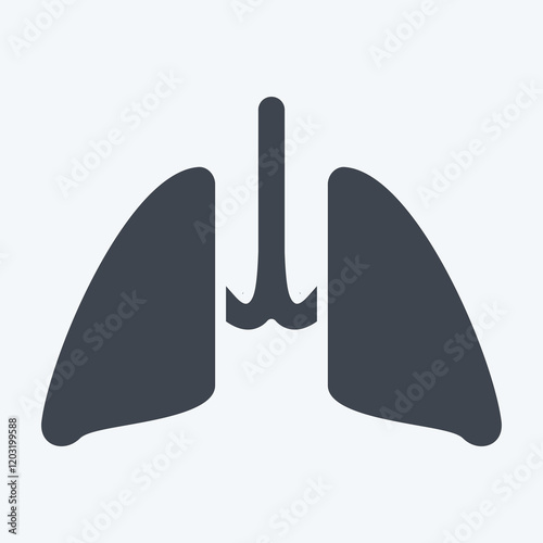 Icon Lung. related to Healthcare symbol. glyph style. design editable