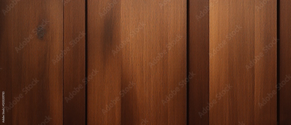 Obraz premium Smooth Dark Brown Wooden Surface with Natural Grain and Knots. Made with generative AI