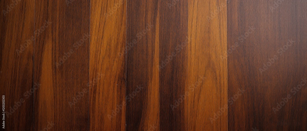 Naklejka premium Smooth Dark Brown Wooden Surface with Natural Grain and Knots. Made with generative AI