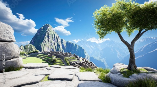 Ancient Ruins Mountaintop Landscape