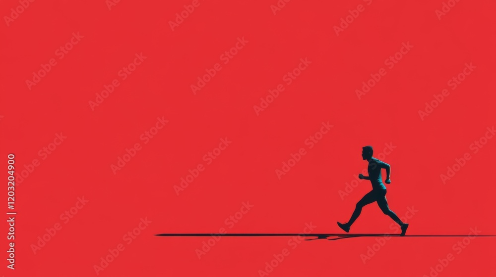 Silhouette of a runner on red background. Silhouette of a runner on red background.