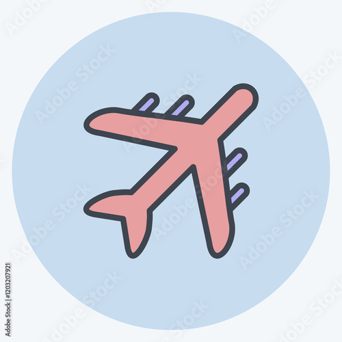 Icon Air Freight. suitable for education symbol. color mate style. simple design editable