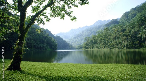Serene Lake Mountain Landscape