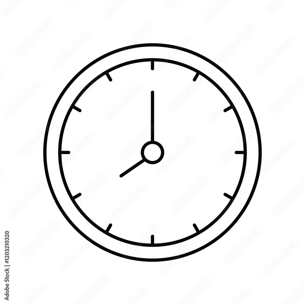 clock lineal icon with white background vector stock illustration clock lineal icon with white background vector stock illustration