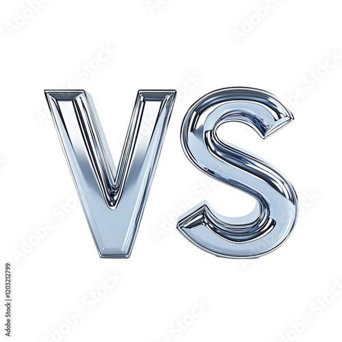 Isolated Silver VS Letters