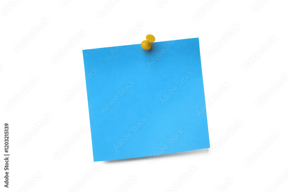 Isolated picture of a blue post-it note on white background png Isolated picture of a blue post-it note on white background png