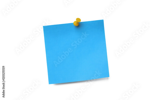 Isolated picture of a blue post-it note on white background png