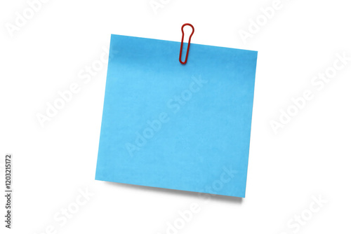Isolated picture of a blue post-it note on white background png