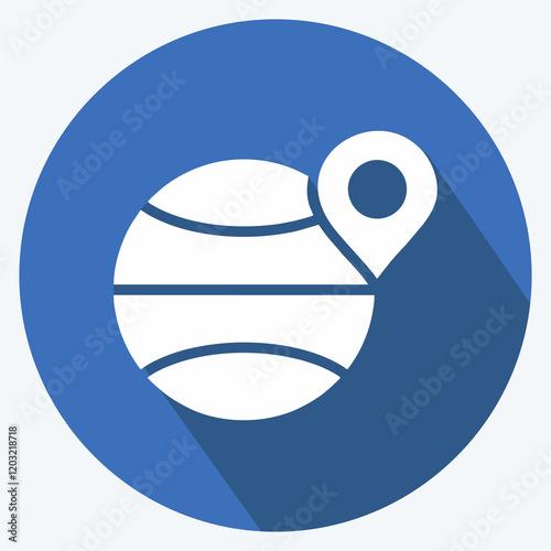 Icon Global Logistics. suitable for education symbol. long shadow style. simple design editable