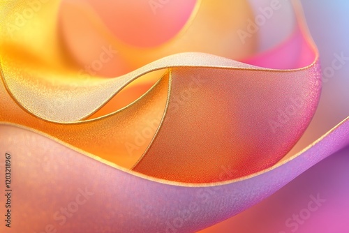 Golden and Pink Abstract Waves: A Serene Textured Artwork