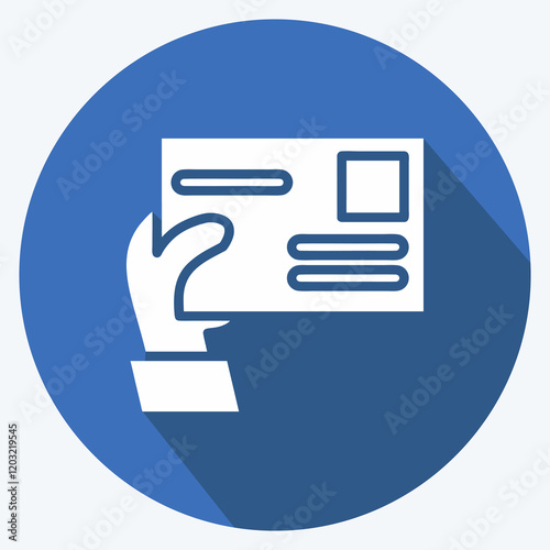 Icon Give Envelope. suitable for education symbol. long shadow style. simple design editable
