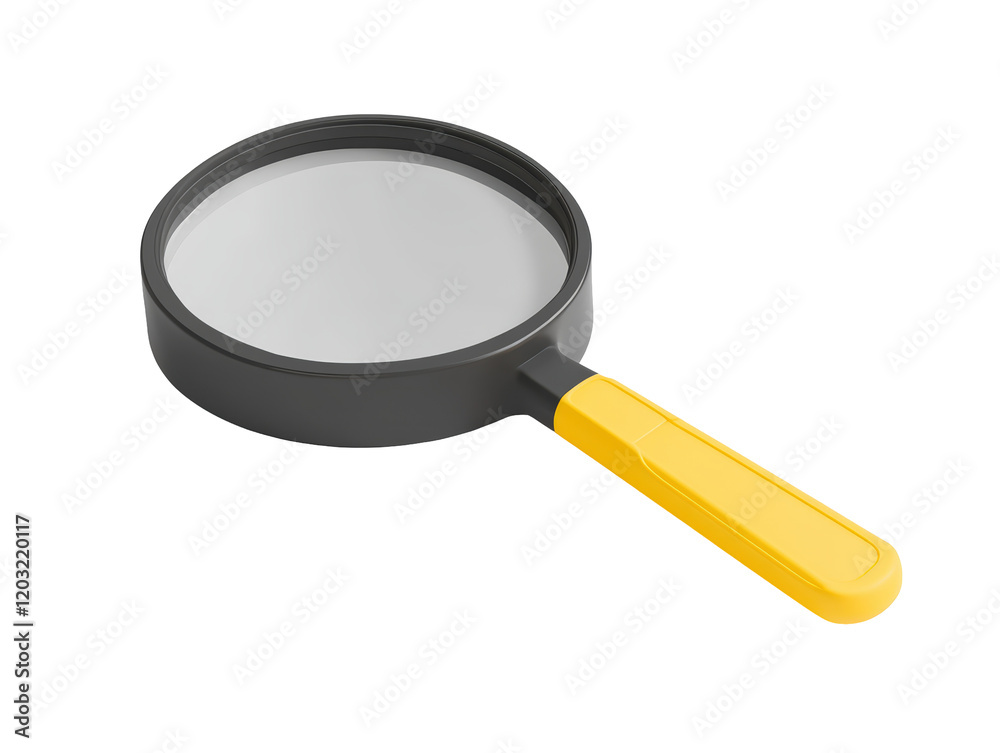 Isolated Magnifying Glass with Black Frame Isolated Magnifying Glass with Black Frame