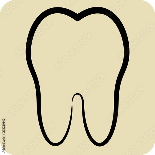 Icon Tooth. related to Healthcare symbol. hand drawn style. design editable