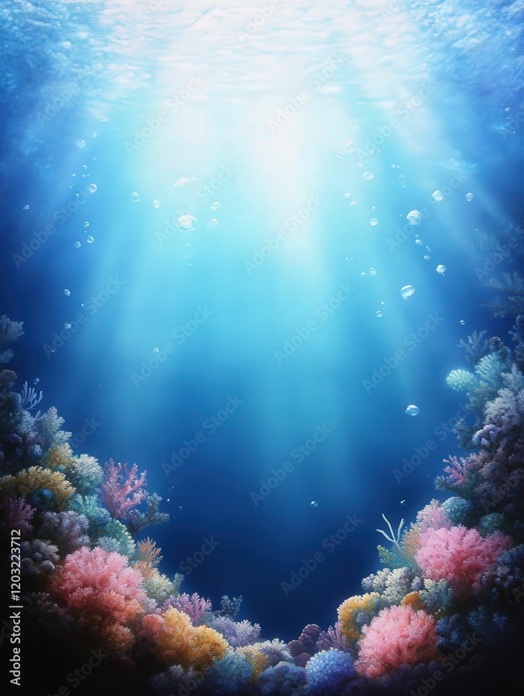 Fototapeta premium Surreal underwater exploration of the great barrier reef coral wonderland marine life ocean depths captivating viewpoint