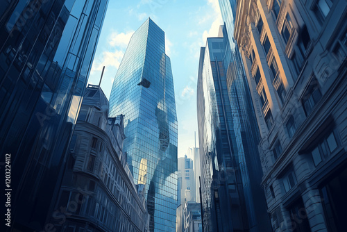 Wallpaper Mural Modern Skyscrapers Against a Blue Sky Torontodigital.ca