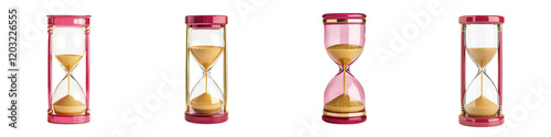 Vintage Hourglass Timer Measuring Passage of Time in Retro Style  Sand flowing through an antique glass timepiece symbolizing the ephemeral nature of time